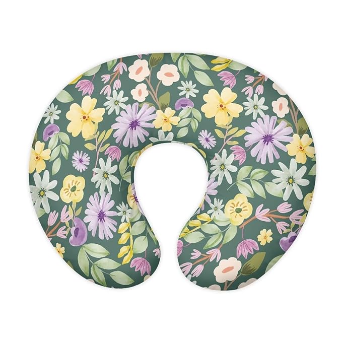 Colorful Floral Nursing Pillow Cover for Baby Boy Girl Stretchy Removable Nursing Covers for Breastfeeding Pillows Ultra Soft Newborn Feeding Pillow Cover Not Easy to Fade
