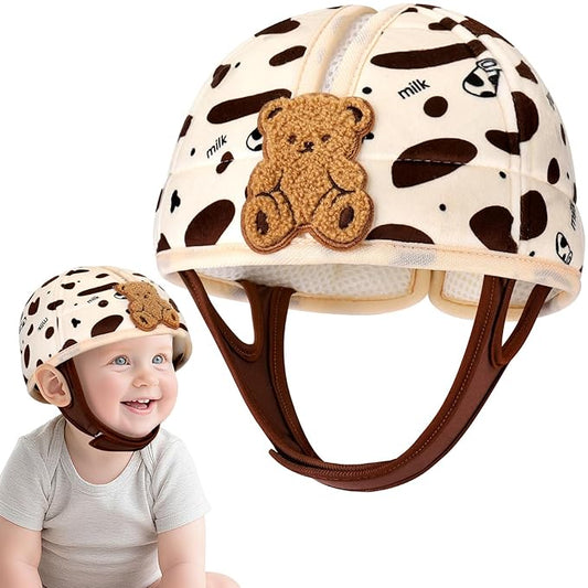 Accmor Baby Head Protector, Baby Helmet for Crawling Walking, Cute Brown Bear Infant Headguard Soft Cushion Lightweight Breathable Protective Caps, Anti-Collision Toddler Helmets for 6m-24m Boys Girls