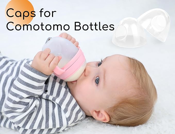 Baby Bottle Replacement Cap Lid for Comotomo 5 Ounce and 8 Ounce Silicone Bottle, 2 Count