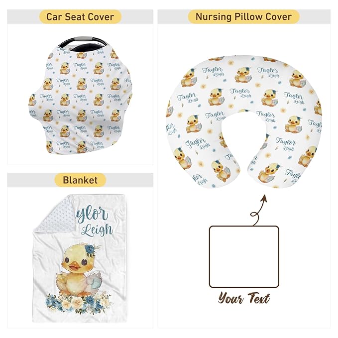 Dyoart Custom Baby Nursing Pillow Cover for Nursing, Cute Duck Removable Nursing Covers for Breastfeeding Pillows, Ultra Soft Comfortable Slipcover for Newborn Baby Boys and Girls