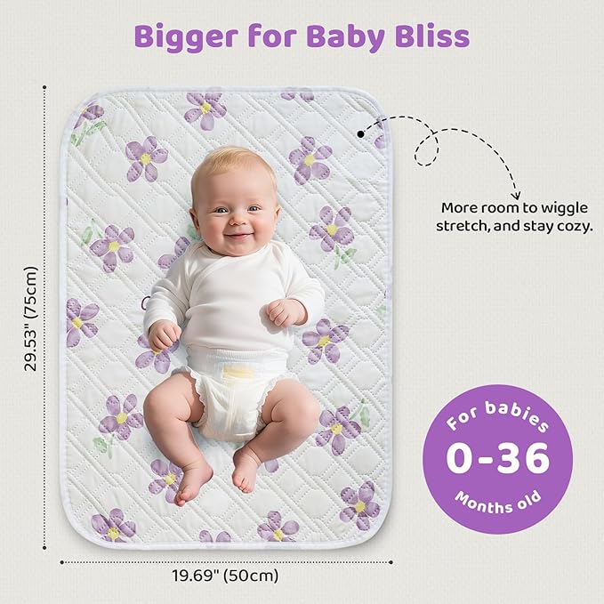 Diaper Changing Pads for Baby, Portable Change Mat, 3Layers Waterproof Change Pad Foldable Absorbent Mats for Women, Reusable Incontinence Underpads for Patient 20''x27.5''