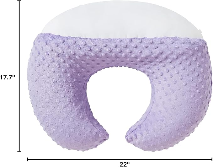 Dots Nursing Pillow Cover, Case Plush Breathable Breastfeeding Pillow Slipcover Fits Nursing Pillow, Super Soft Snug Positioners for Baby Boy Baby Girl (Lavender)