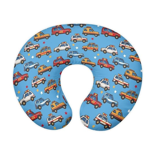 Cartoon Car Nursing Pillow Cover Stretchy Removable Cover for Breastfeeding Pillow Soft Comfortable Slipcover for Baby Girl and Boy Washable & Breathable