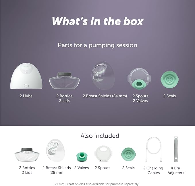 Elvie - Double, Wearable Breast Pump w/App - The Smallest & Quietest - Portable - Hands Free & Discreet - Automated with Four Personalized Settings