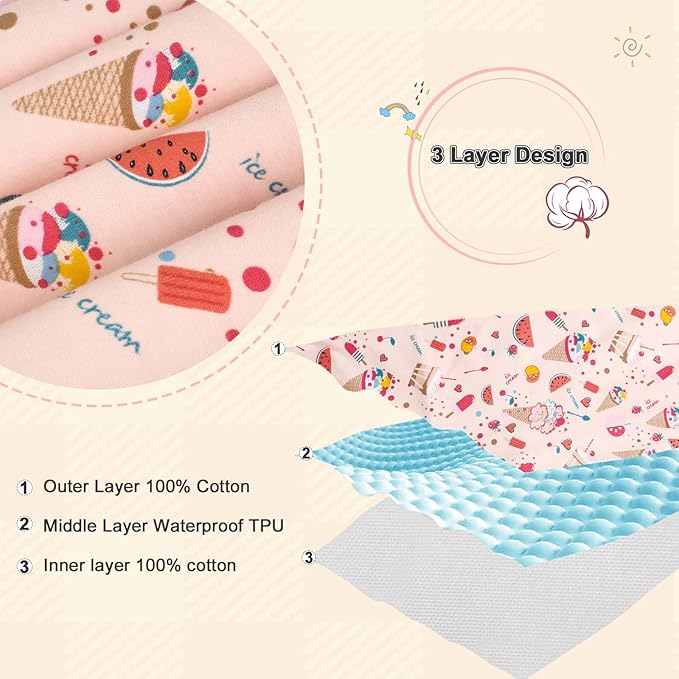 MOEMOE BABY Leakproof Diaper Pants for Potty Training Overnight Diaper Short for Toddler Boys and Girls 2 Packs
