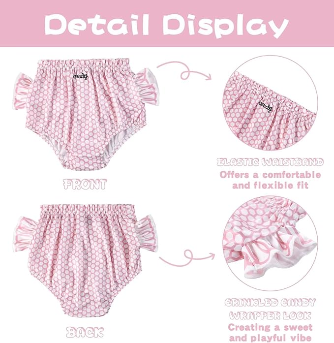Landofgenie Diaper Cover for Adults Reusable & Washable with Elastic Waist Unisex Adult Diaper Cover Shorts - Candy