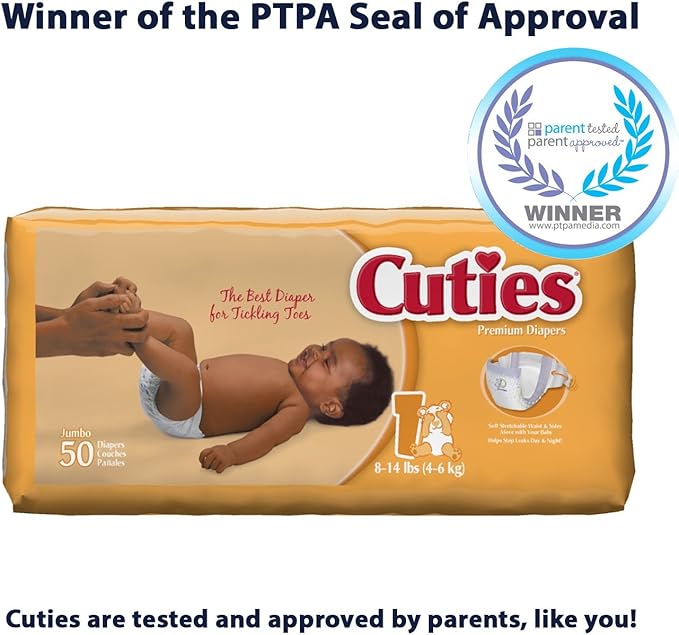 Cuties Baby Diapers, Size 1, 50-Count, Pack of 4