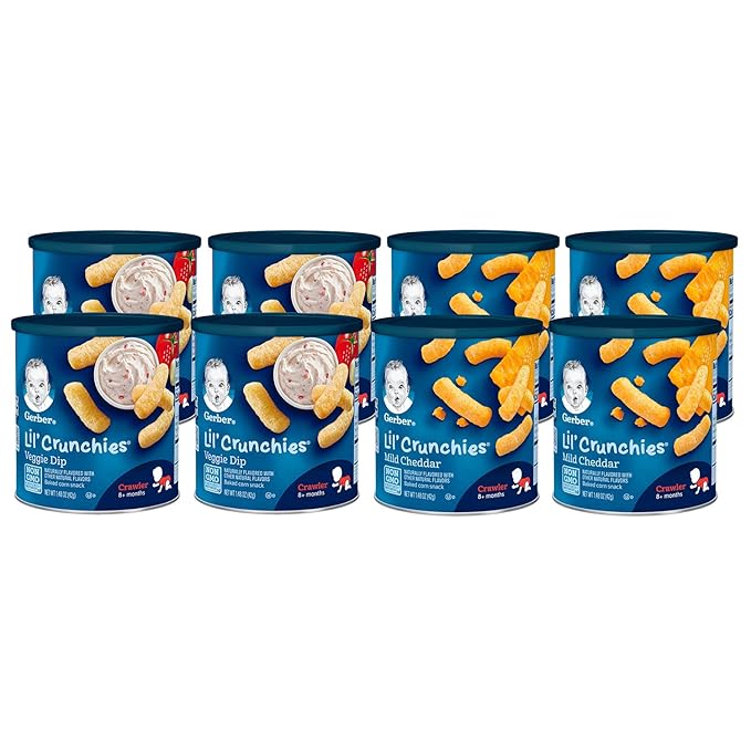 Gerber Snacks for Baby Variety Pack (Set of 9) and Value Pack, Lil Crunchies (Pack of 8)