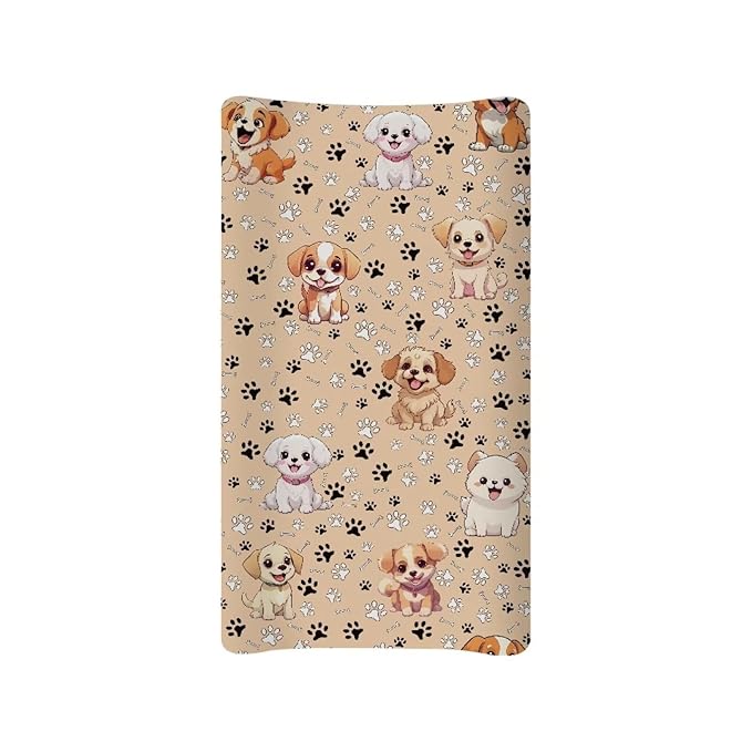 Dog Cute Paw Changing Pad Cover Baby Girls Boys Diaper Change Table Sheet Cover Soft Stretchy Changing Table Covers Mat Sheet Cover Soft Breathable