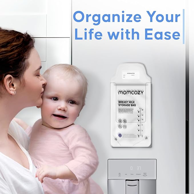 Magnetic Breastmilk Storage Bag Organizer for External Refrigerator Use - Strong 4 Magnets, Fits Lansinoh, Medela, Momcozy Milk Bags and All Breastmilk Storage Bags for Freezer - Bolsas Leche Materna