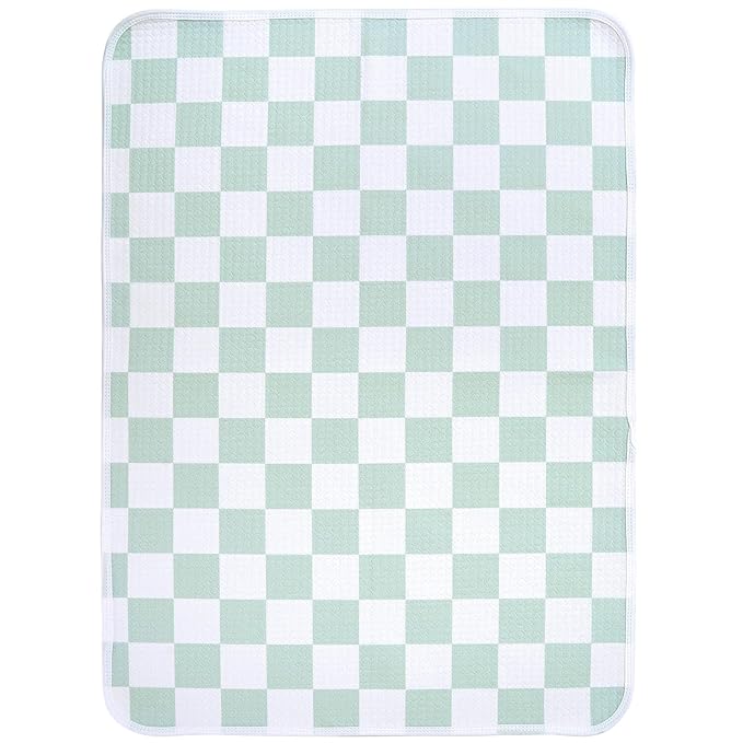 haakaa Waterproof Changing Pad Liners, 100% Cotton, Soft & Breathable (1pc, 19.5" x 27.5" Checkered Days)