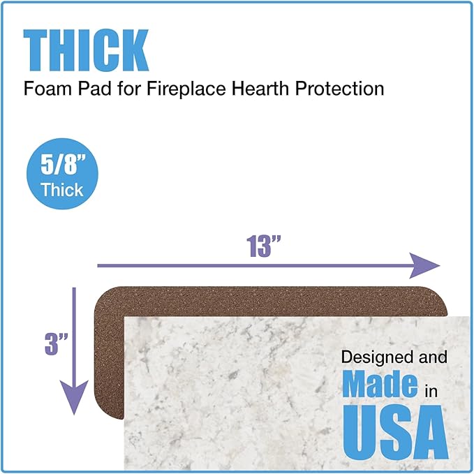 KidKusion Soft Seat Hearth Pad | Made in USA| Brown | 72" x 14" | Fireplace Safety Cushion | Hearth Pad