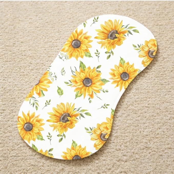 5 Pack Baby Burp Cloths for Boys Girls, Soft Cotton, Yellow Sunflowers Theme Design, Super Absorbent Baby Burping Cloths for Newborns, Machine Washable and Reusable Baby Spit-Up Cloths