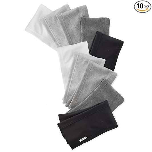 Butterblu Bailey 10-Pack Burp Cloths 100% Organic Cotton Knit for Newborn & Baby Boys & Girls, Stone Ombre Rainbow, One Size