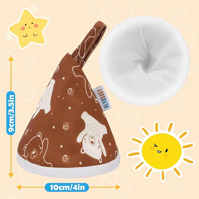 ALVABABY 4 Pcs Baby Boy Pee Covers, 3.5 * 4 In,Strong Water Absorption Pee Shield for Newborn Boy, 4-Layer Reusable Pee Cap, Diaper Changing Accessory for Baby Gift