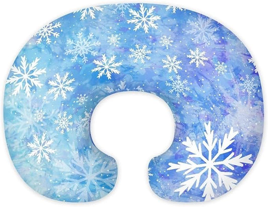 Snowflake Gradient Nursing Pillow Covers Breastfeeding Pillow Slipcover for Newborn Soft Nursing Pillow Case Skin-Friendly U-Shaped Hidden Zipper Design