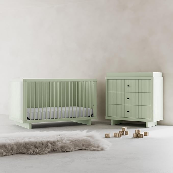 Storkcraft Kyoto 3 Drawer Chest with Topper (Sage) - GREENGUARD Gold Certified, Nursery & Kids' Bedroom Wood Chest, Interlocking Drawer System, and Easy Assembly with Pre-Installed Tracks