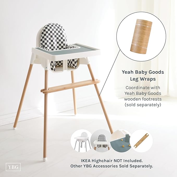 Yeah Baby Goods Highchair Leg Wraps (Bamboo) - Compatible with The IKEA Antilop Highchair - Stylish IKEA High Chair Accessories w/Easy Self-Adhesive