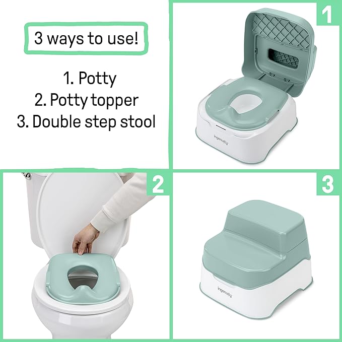 Ingenuity Prepare to Potty 3-in-1 System - Potty Training Toilet, Topper, Step Stool, Easy Setup, for Toddlers Ages 18 Months+ (Pack of 2)