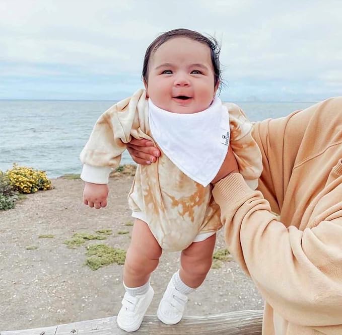 DiaperSquad's 100% Organic Cotton Baby Drool Bibs, Super Absorbent & Adjustable Baby Bibs for Drooling and Teething
