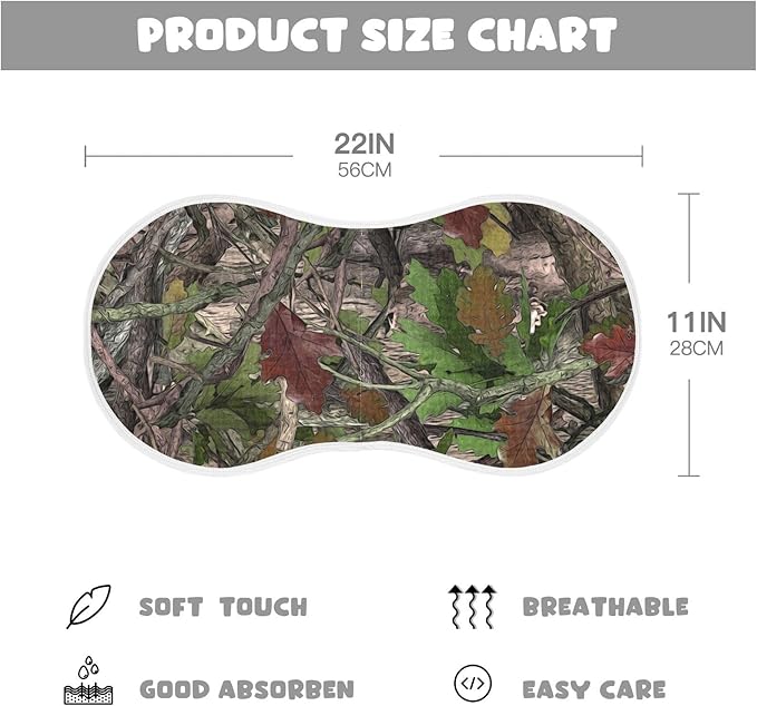 Muslin Burp Cloths for Baby Boys and Girls - 2-Pack Ultra Absorbent Forest Camo Muslin Washcloths, Newborn Towel, Milk Spit Up Rags, Burp Cloth Bibs for Unisex, 22 x 11 Inch