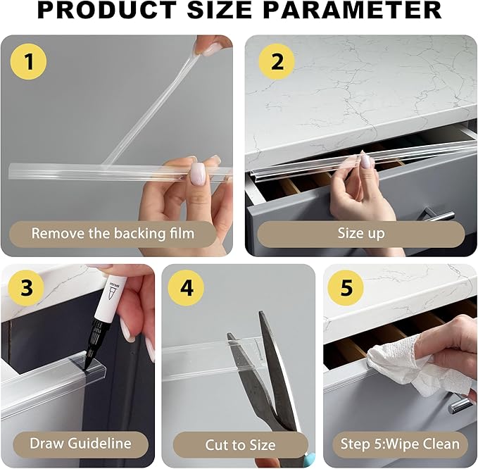 Cabinet Protectors for Kitchen Cabinets, Cabinet Door Protector Trash Drawer Protector Edge Guard, Plastic Slip on Protectors for Cabinets– 3/4" Thick, 18" Length