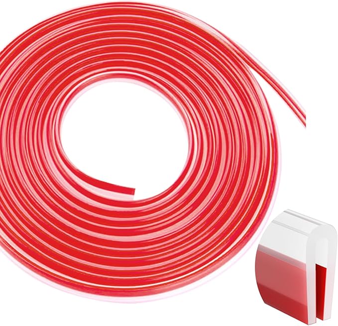 Silicone Edge Trim Self-Adhesive U Channel Silicone Edge Trim Edge Protector for Sheet Metal (Clear, Fit 3/32" - L 20')