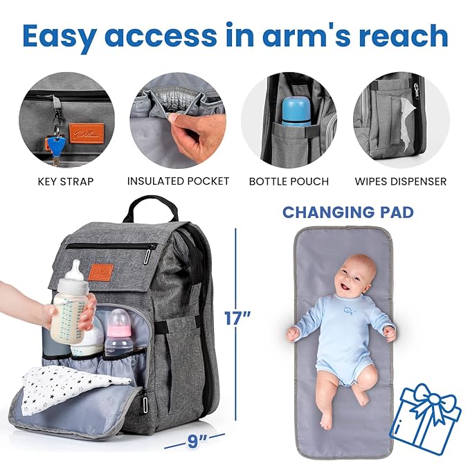 PILLANI Baby Shower Gifts: Nursing Pillow for Breastfeeding & Diaper Bag - Baby Registry Search