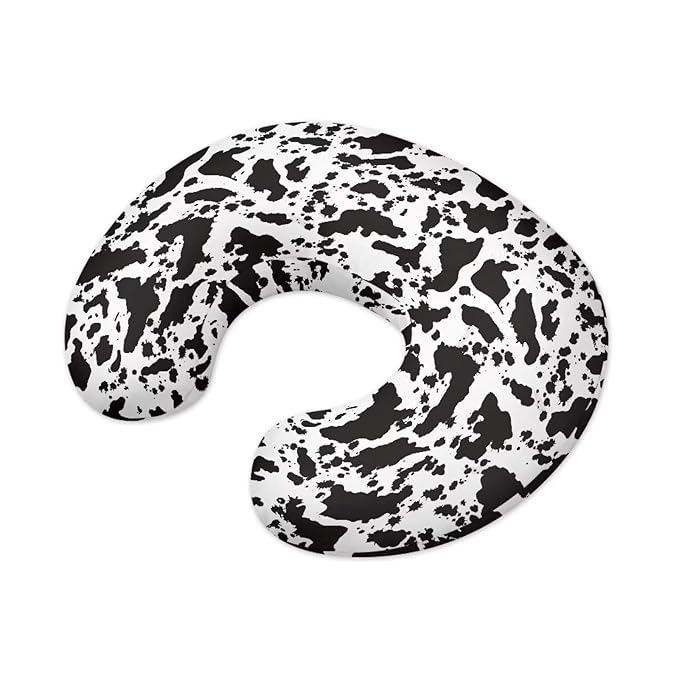 Black and White Cow Nursing Pillow Cover Slipcover Soft Maternity Breastfeeding Newborn Infant Feeding Cushion Cover Machine Wash & Quick Dry