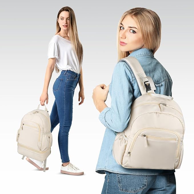 GDNasist Breast Pump Backpack Fit for Spectra S1 and S2 with Removable Cooler Compartment, Pumping Bag for Pump Accessories, Breast Pump Bag for Work, Travel and Family Use Beige