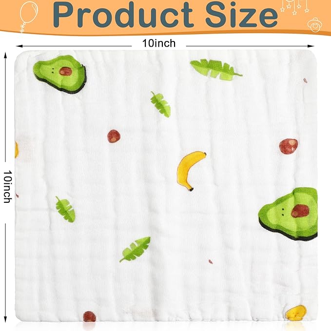 Chumia 20 Pack Baby Muslin Burp Cloths Baby Wash Cloths with Sensitive Skin 6 Layer Newborn Cotton Face Towels Drool Bib Soft Bath Towel Absorbent for Toddler Kids Shower 10 x 10 Inch