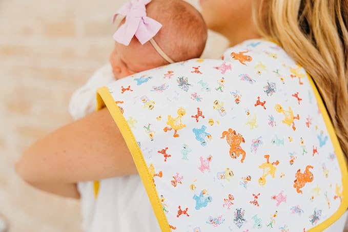 Copper Pearl Premium Baby Burp Cloths - 3-Pack Large Cotton Burp Cloths, Extra Soft Spit Up Rags with 3 Absorbent Layers, Perfect for Baby Boy and Baby Girl Gifts (21" x 10" Size, Abby and Pals Set)