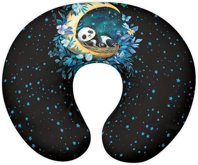 Moon Panda Nursing Pillow Covers Breastfeeding Pillow Slipcover for U-Shaped Nursing Pillow Hidden Zipper Design Nursing Pillow Case Soft and Skin-Friendly Xmas Decor