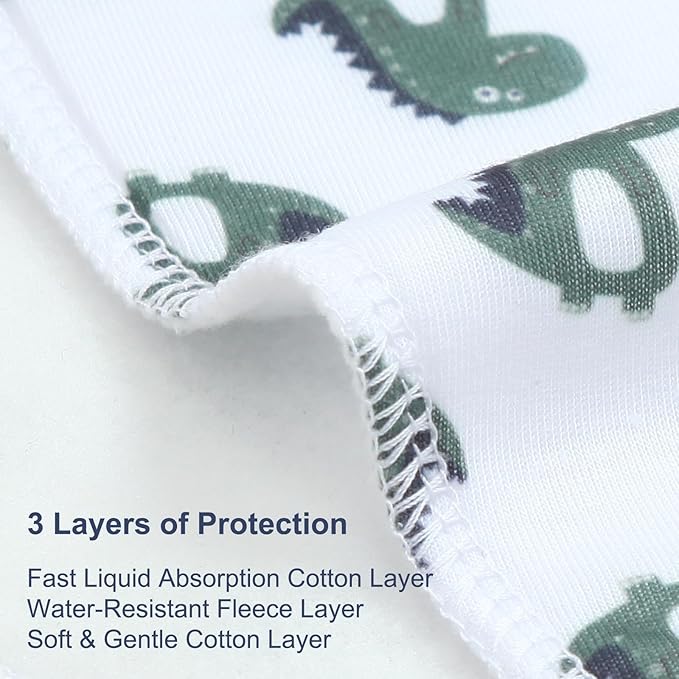 2-in-1 Burp Cloths and Baby B.ibs - 6 Pack Large Super Absorbent Soft Cotton Burping Cloths for Spit Up, 3 Layers Thick Baby Burp Rags for Girls & Boys