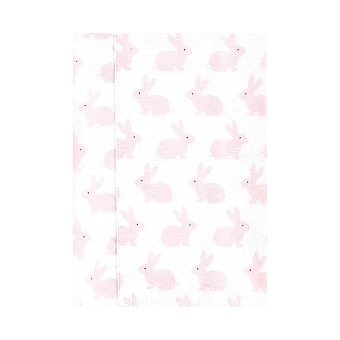 Hudson Baby Unisex Baby Flannel Burp Cloth 7pk, Pink Honey Bunny, One Size