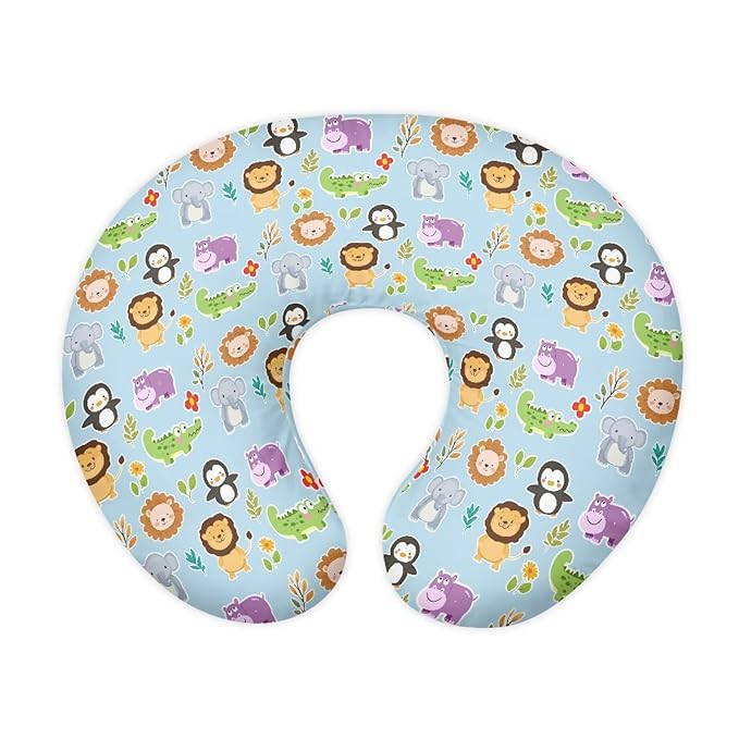 Zoo Animals Baby Nursing Pillow Cover Breathable Durable Neutral Breastfeeding Pillow Cover Soft Nursing Pillow Case for Toddler Infant