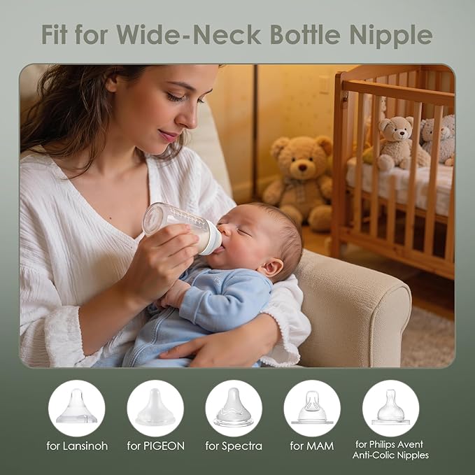 4PCS Breastmilk Storage Bottle for Momcozy 22oz Breast Milk Cooler, Wide Neck Breastmilk Collection Compatible with Spectra S1/S2/9 Plus/SG/Motif Luna, Certain Philips Avent Nipples, 10oz/300ml