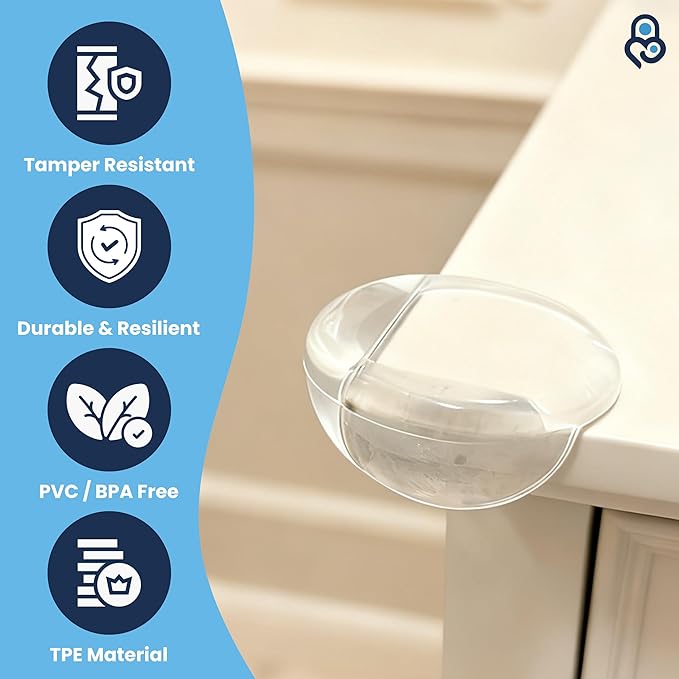 Baby Proof Me 12 Pack Large Table Corner Protector for Baby & Toddlers, Clear Corner Guards & Edge Protectors, Furniture Corner & Edge Safety Bumpers, Baby Proofing for Sharp Edges, Strong Adhesive