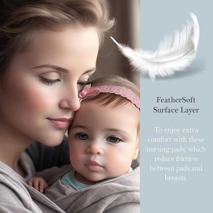 GoGo Pure 200CT FeatherSoft Disposable Nursing Pads, Ultra-Thin, Quick Absorbency, 5.12 Inches in Diameter Full Coverage, 3D Contoured Design, Extra Comfort, Individually Wrapped