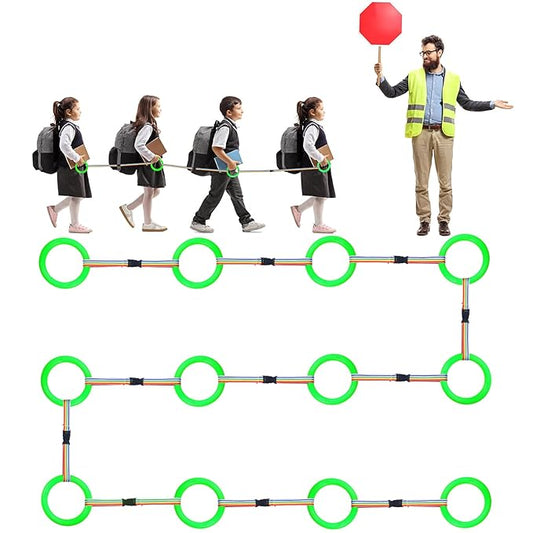 Tatuo 12 Set Toddlers Walking Rope for Preschool Toddlers Detachable Transition Rope Safety Daycare Rope for Preschool Daycare Kindergarten School Kids Outdoor Supplies (Green)