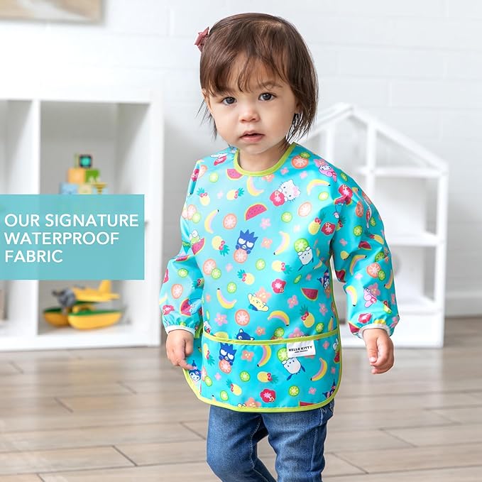 Bumkins Sleeved Bib for Girl or Boy, Baby and Toddler for 6-24 Mos