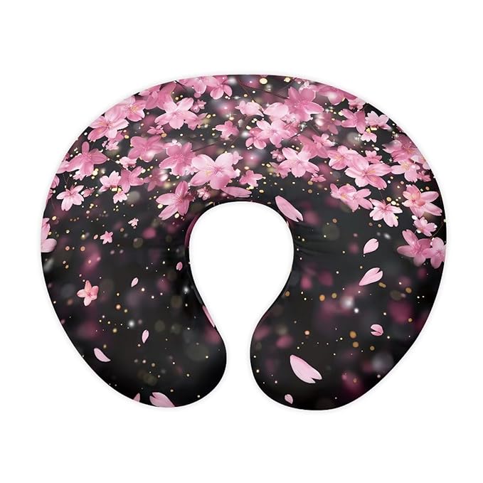 Cherry Blossoms Nursing Pillow Cover with Hidden Zipper Soft Durable Elastic Fabric Breastfeeding and Bottle Feeding Support Pillow Slipcover for Home Decorations
