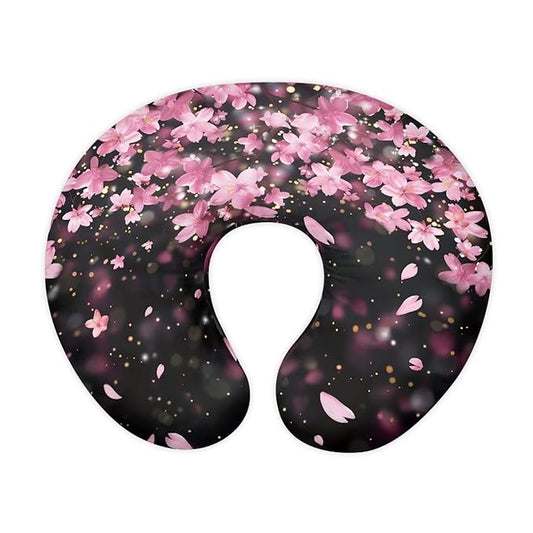 Cherry Blossoms Nursing Pillow Cover with Hidden Zipper Soft Durable Elastic Fabric Breastfeeding and Bottle Feeding Support Pillow Slipcover for Home Decorations