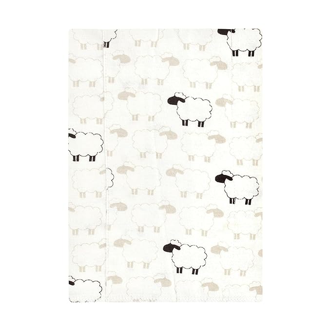 Hudson Baby Unisex Baby Flannel Burp Cloth 7pk, Taupe Sheep, One Size