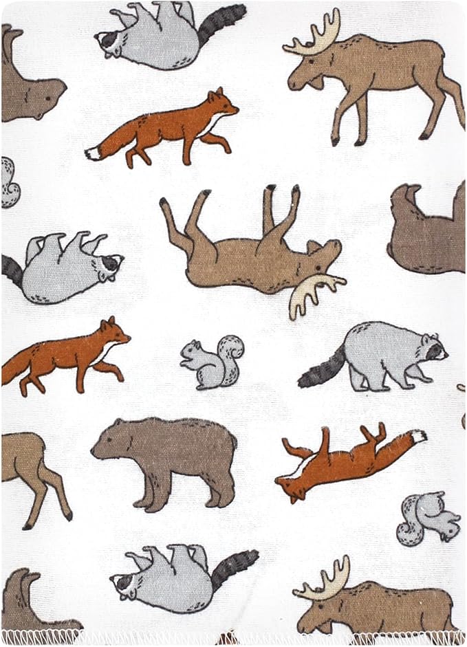 Hudson Baby Unisex Baby Cotton Flannel Burp Cloths Bundle, Animal Adventure, One Size