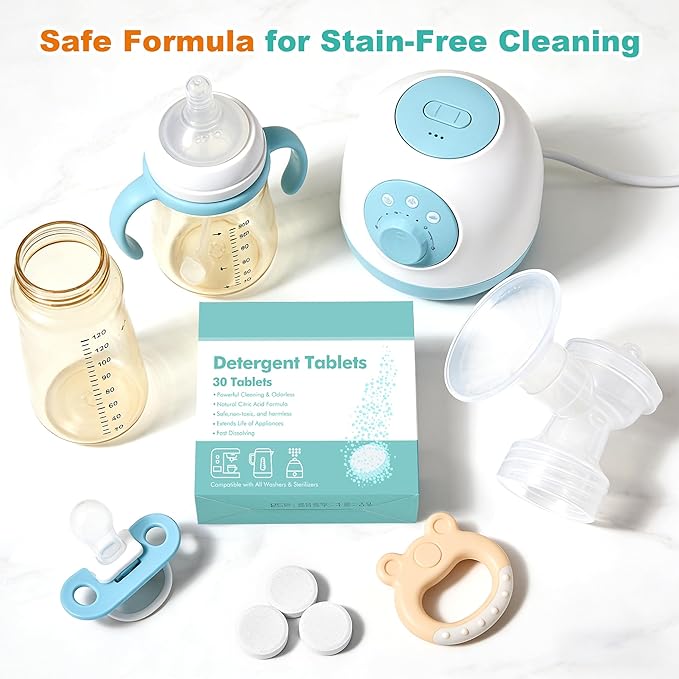 Descaling Tablets for Baby Bottle Warmer & Cleaner,30 Count-Removes Milk Residue & Limescale Buildup from Bottle Washers,Warmers & Other Appliances,Compatible with Major Brands