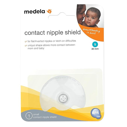 Medela Contact Nipple Shield for Breastfeeding, Medium 20mm Nippleshield, for Latch Difficulties or Flat or Inverted Nipples, Made Without BPA