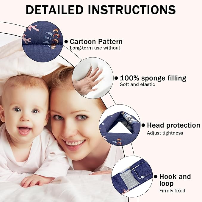 Baby Head Protector for Crawling Walking, Baby Helmet Adjustable No Bumps and Soft Cushion, Infant Safety Cap for Kid Learning to Walk