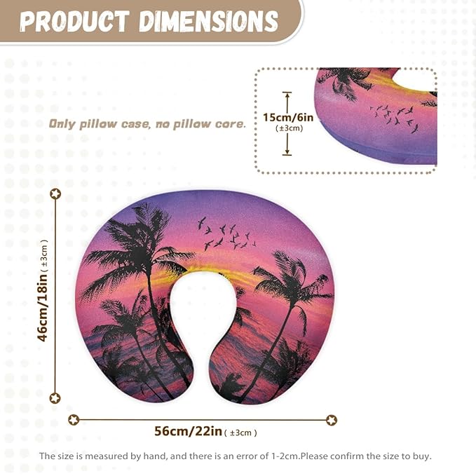 Forchrinse Hawaiian Palm Tree Red Sky Nursing Pillow Cover for Baby Boys Girls,Soft Breastfeeding Pillow Cover Infant Feeding Cushion Cover Washable