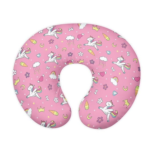 Cartoon Horse Nursing Pillow Cover Soft Neutral Breastfeeding Pillow Slipcover Durable Removable Nursing Pillow Case for Baby Boy Girl